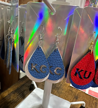 Kansas City Sports Leather Earrings