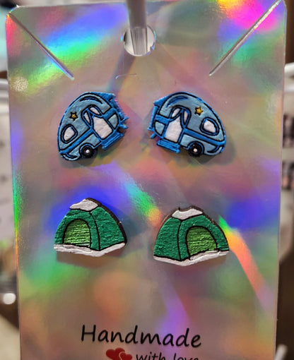 Camping Stud Earrings