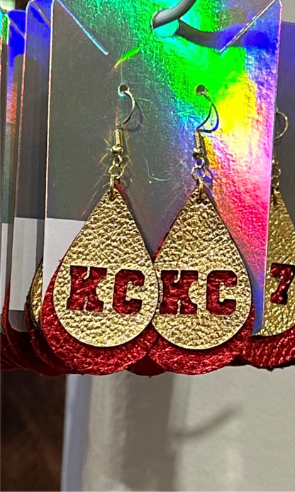 Kansas City Sports Leather Earrings