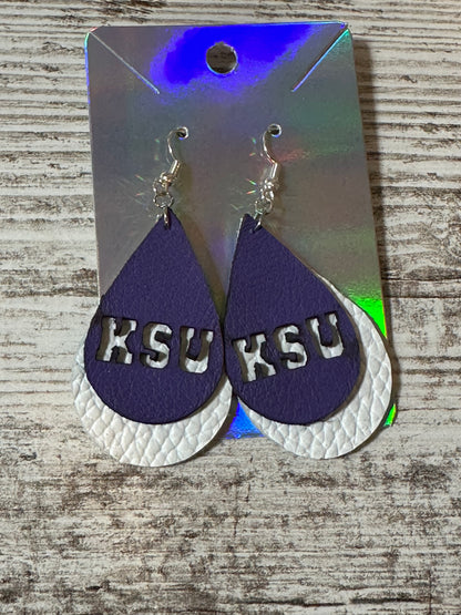 Kansas City Sports Leather Earrings