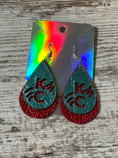 Kansas City Sports Leather Earrings