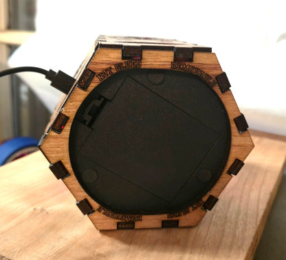 Small Wooden Laser-Cut Multi-color Lamp